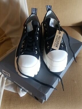 Palladium Black & White Chunky Toe Cap Sneakers